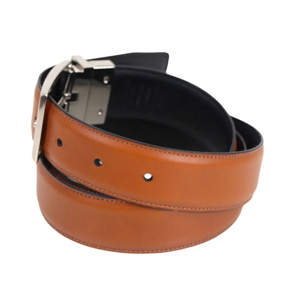 CLASSIC BLACK BROWN REAL LEATHER 1 3/8